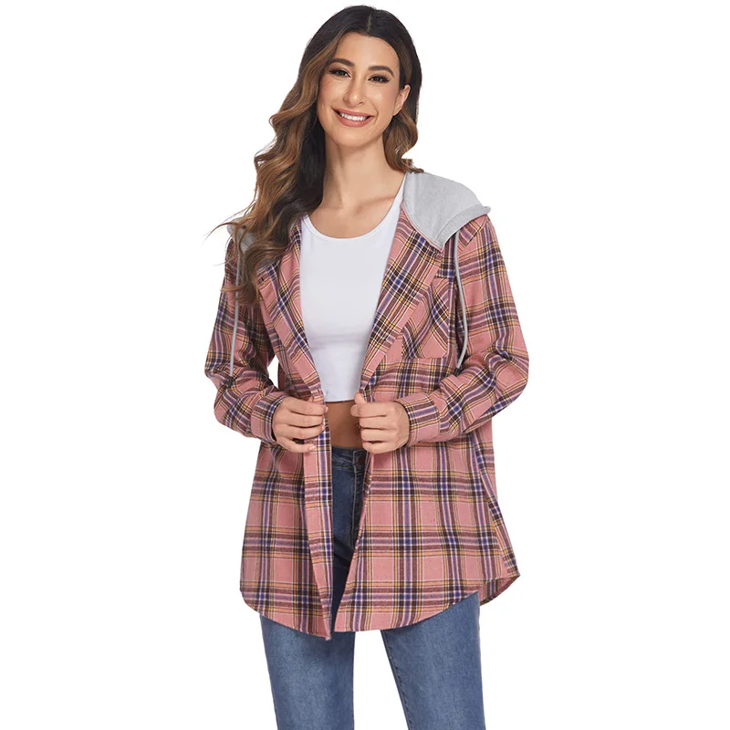 Maglione con cappuccio da pendolare di nuova moda da donna autunno e inverno 2023 con cappotto a camicia Versatile e confortevole per il tempo libero a coste