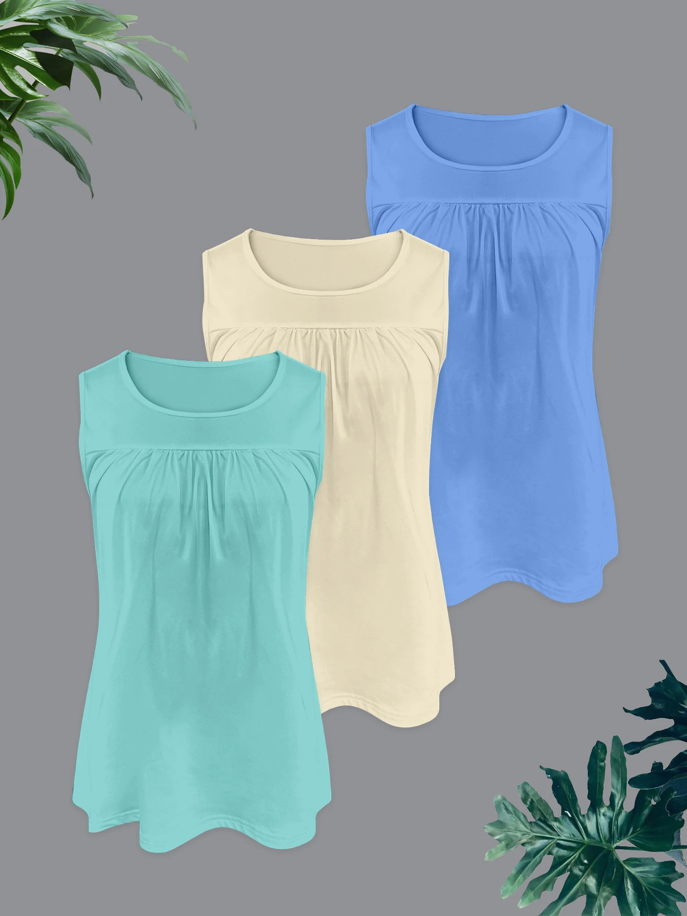 

Best-selling Spring/Summer trendy multi-purpose women's sleeveless top set of 3 pieces