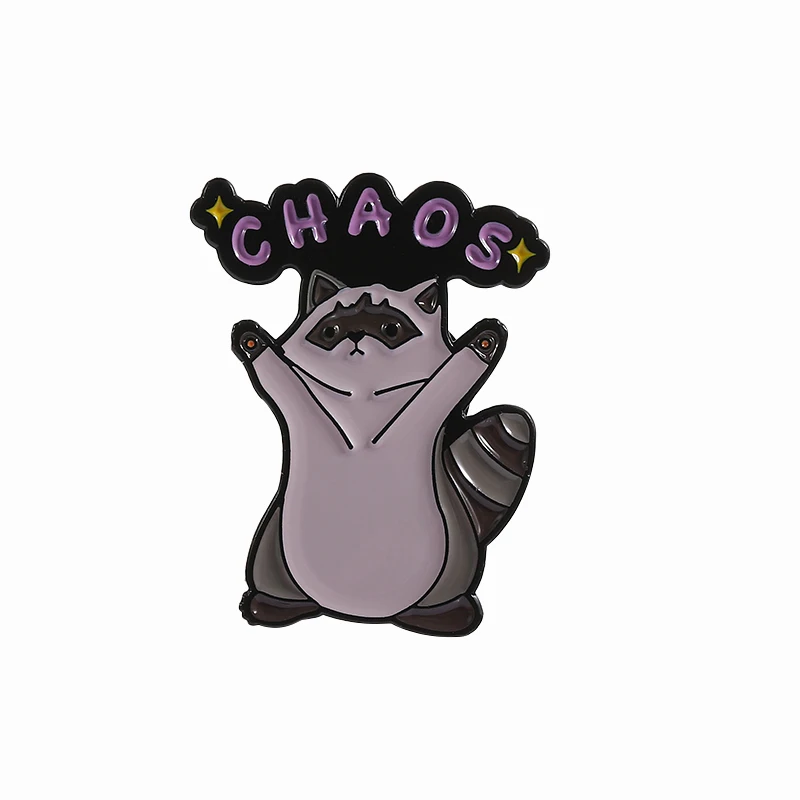 

Cute Raccoon Chaos Enamel Pins Cartoon Animal Decor Brooches Backpack Lapel Badges Clothing Accessories Jewelry Gift for Friends