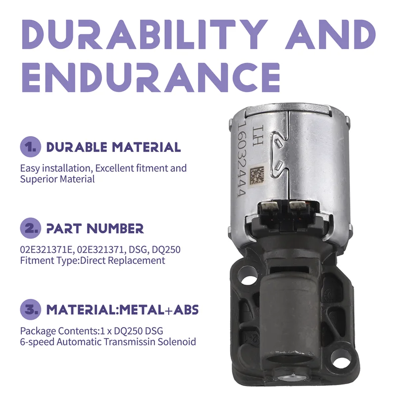 

ABHX-For VW Automatic Trans 6 Speed DQ250 DSG Transmission Solenoid N215/N216 02E321371E