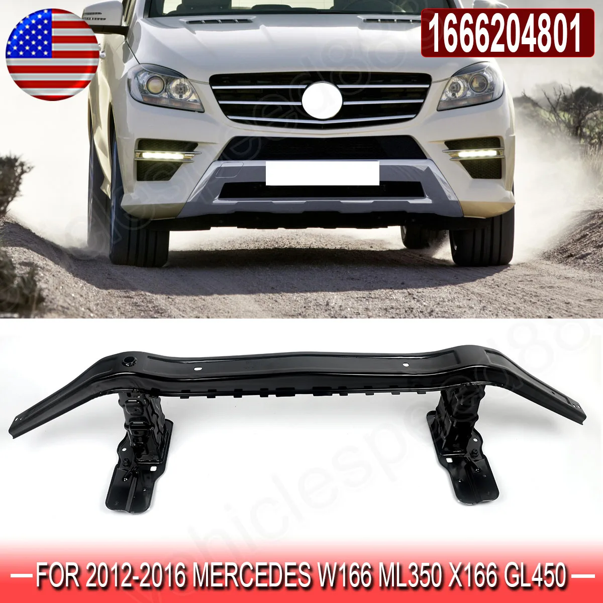 MAGICKIT Paraurti Anteriore Rinforzo Impact Bar Per Mercedes Benz X166 W166 ML GL Classe 2012-2016 Accessori AUTO