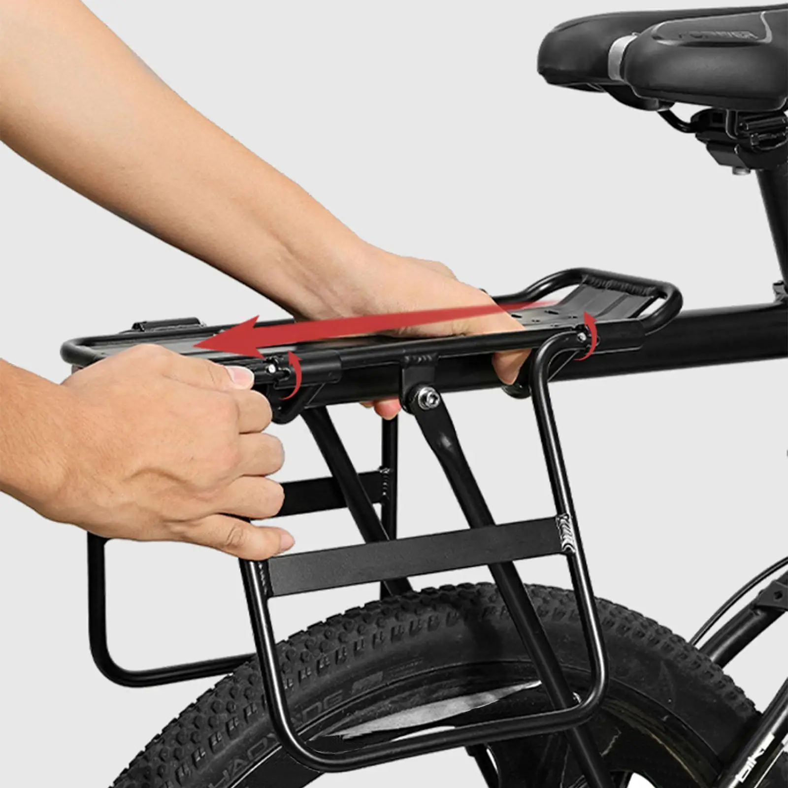 

Generic Rear Bike Rack Quick Release Adjustable 198lbs Capacity Large Capacity Bike Cargo Rack for Road Bike Luggage Cycling