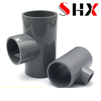 PVC Water Pipe Reducing Tee 20 25 32 40 50 63 75 90 110 Reducing Tee Grey