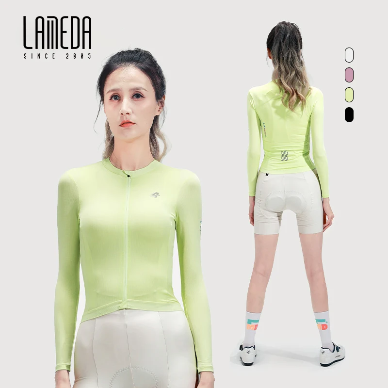 LAMEDA Cycling Jersey Spring Summer Thin Women Tight Long Sleeves Quick Drying Sweatproof Breathable MTB Road Bike Top Bicycle A