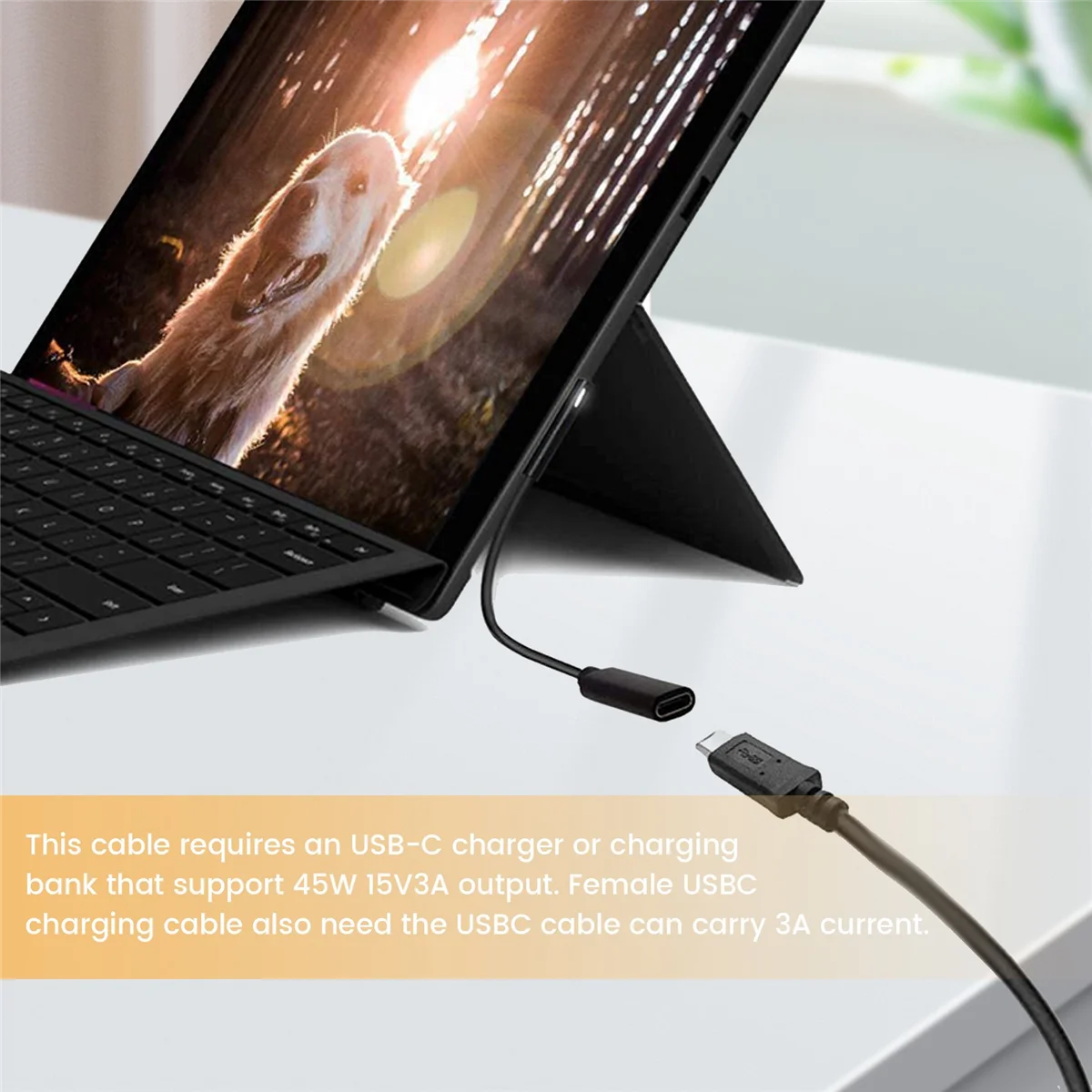 SMIEA Nylon Braided for Surface Connect to USB-C Charging Cable for Surface Pro7 Go2 Pro6 5/4/3 Surface Laptop Book
