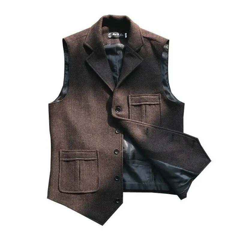 ชายเสื้อกั๊กกาแฟ Waistcoat แจ็คเก็ตชายอย่างเป็นทางการ Gilet สำหรับกางเกงยีนส์ฤดูร้อน Casual ธุรกิจ Victorian เสื้อผ้า