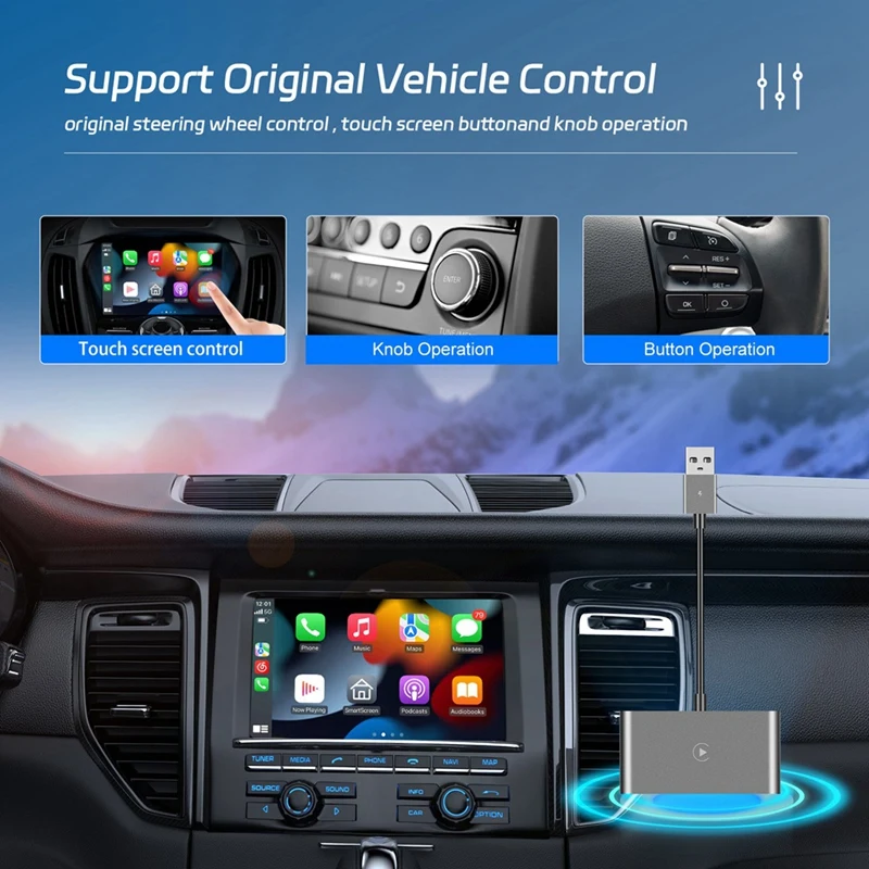 Adaptateur Carplay sans fil pour toutes les usines, Abrts filaire vers Carplay sans fil, Plug & Play, installation facile