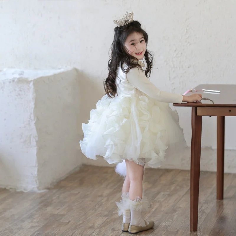 

Girls sequin cake dress tank dress dress2025Autumn and Winter New Girl Puffy Princess Dress Birthday Dress