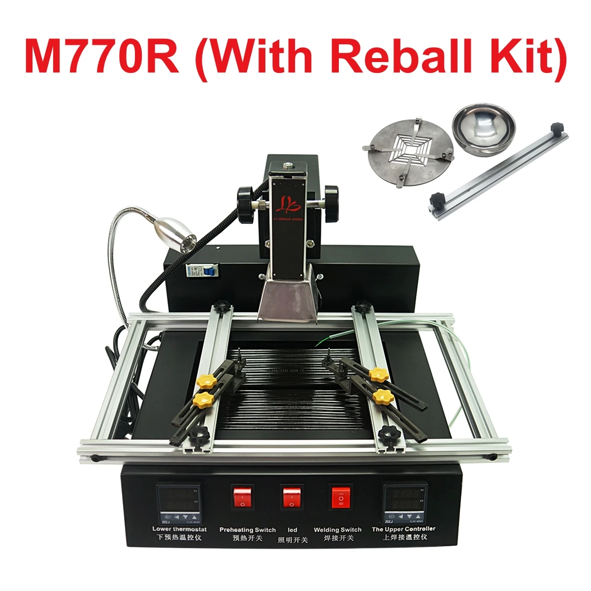 Rework Soldering Station M770 1900W Infrared IR BGA Repairing Machine Tools 2 Zones for Chip Direct Heat Reballing Jig Optional