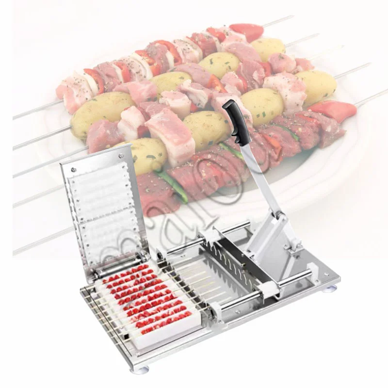 Barbecue Stringer Box Machine Manual Stainless Steel Meat Lamb Satay Skewer Machine