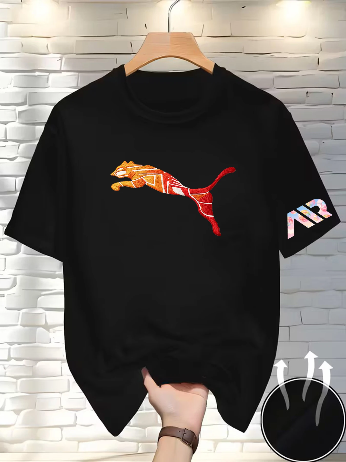 Summer Trend Men's T-shirt Top Casual Loose Fit Crewneck T-shirt Pattern Printed Round Neck Short Sleeved Homme Vêtement