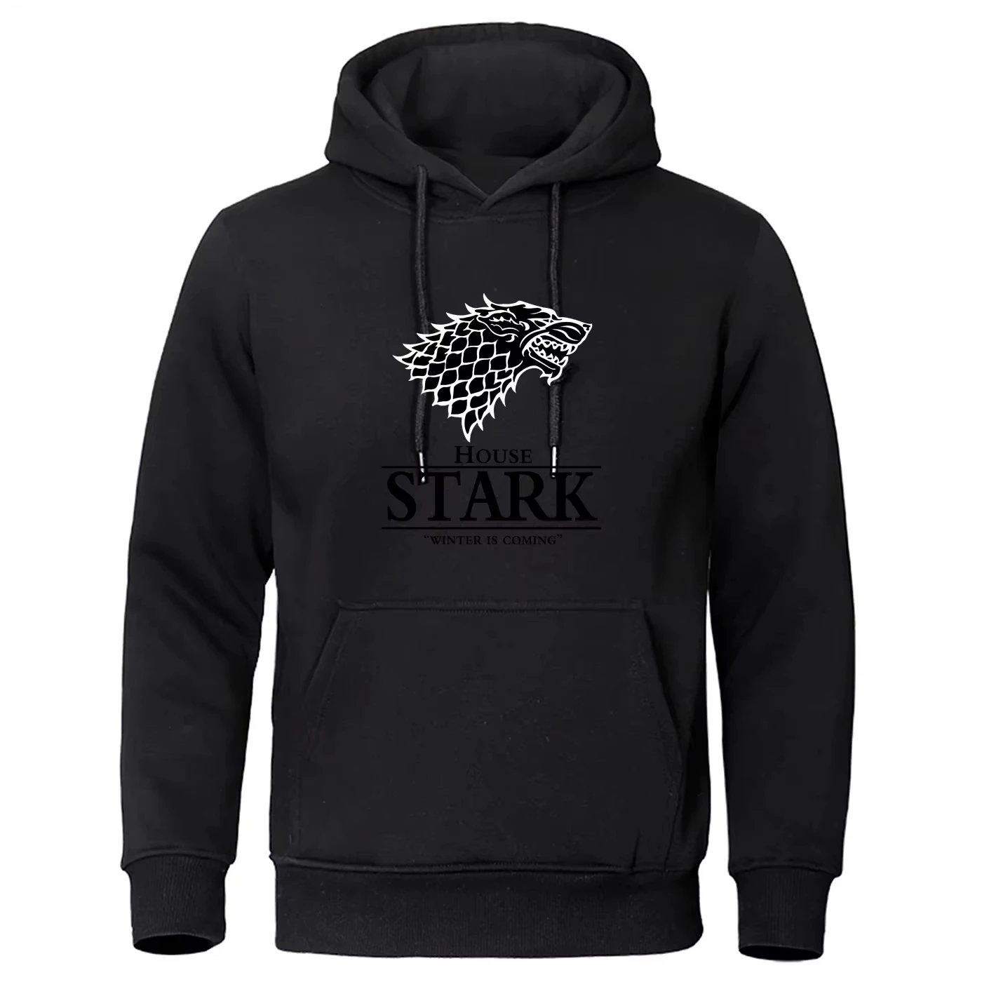 2025House Stark men's printed hoodie hip-hop streetwear casual fashion spring and autumn fashion hooded hoodie