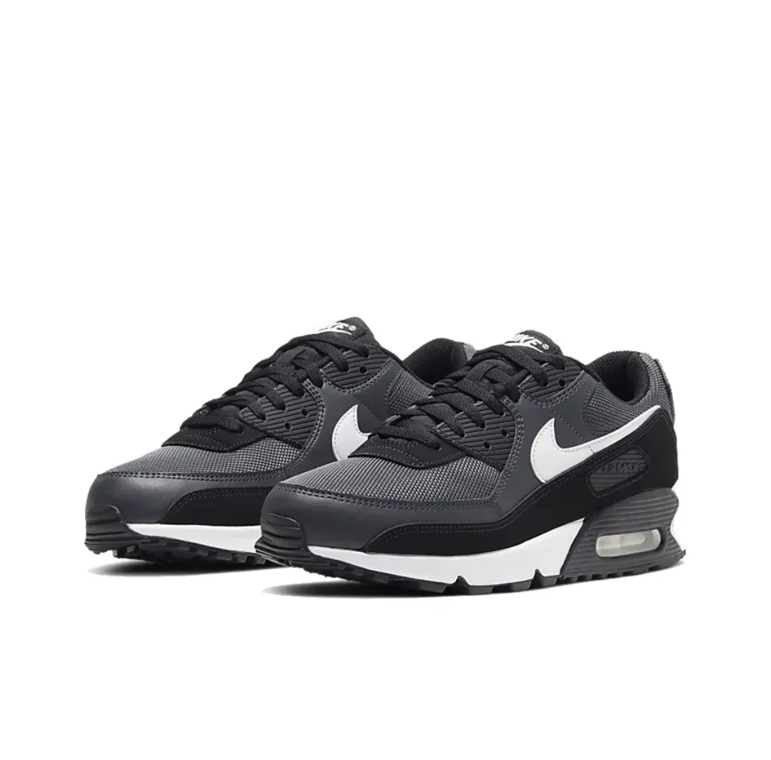 Nike Air Max 90 Zapatillas bajas informales para correr para hombre y mujer, color gris hierro, negro