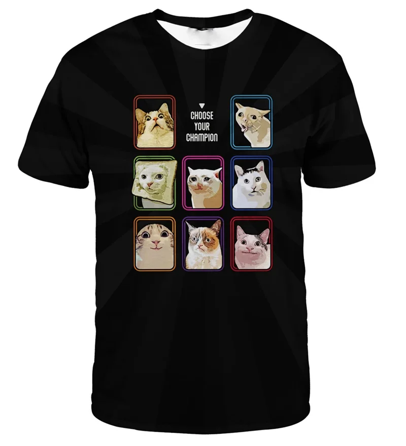 

Simple Casual Cartoon Funny Design T-shirt Men's Clothing Daily OOTD Short Sleeve T Shirts 3D Print Solid Abstract Stripe Tee