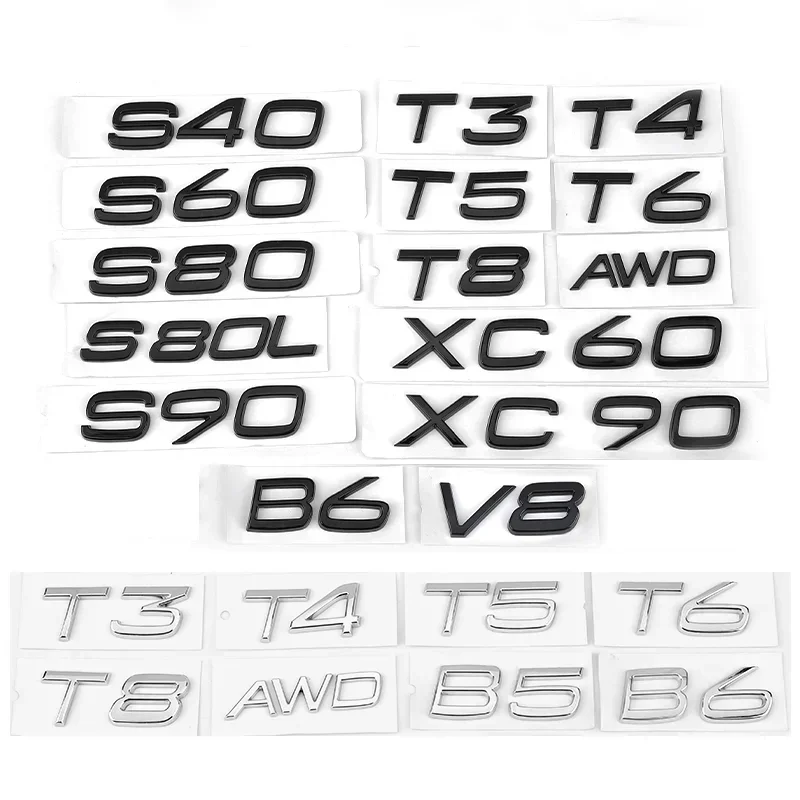 

Car Trunk Sticker 3D ABS Glossy Black B4 B5 B6 T3 T4 T5 T6 T8 D3 D4 D5 D6 D7 For volvo AWD XC90 XC70 XC60 XC40 V90 V60 V50 V40