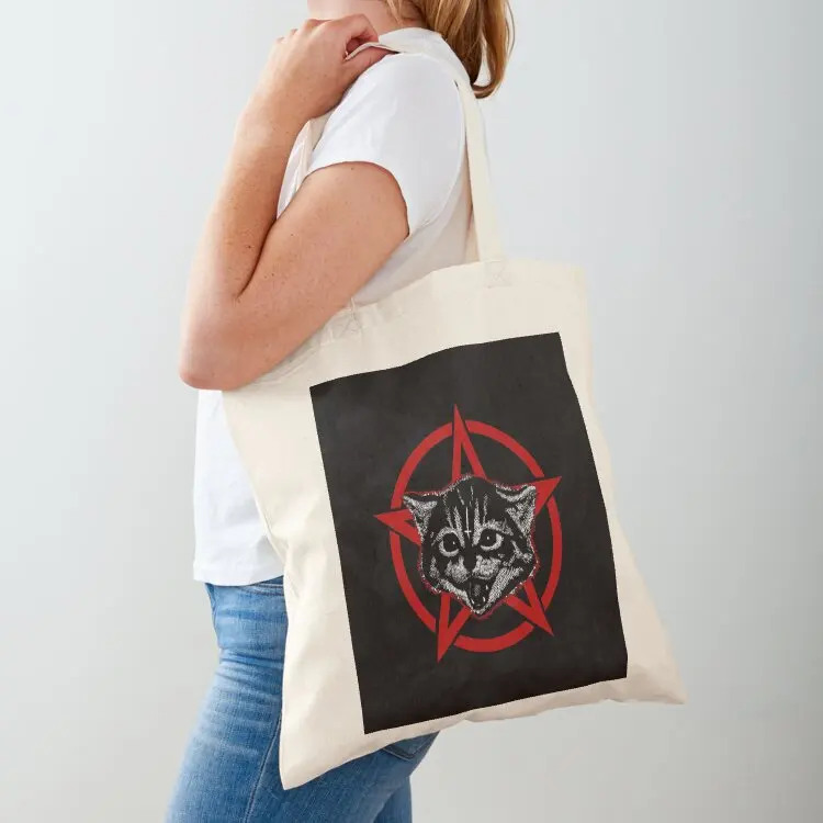 Metal music cat Essential Tote Bag personalized tote bag cute tote bag Portable shopping