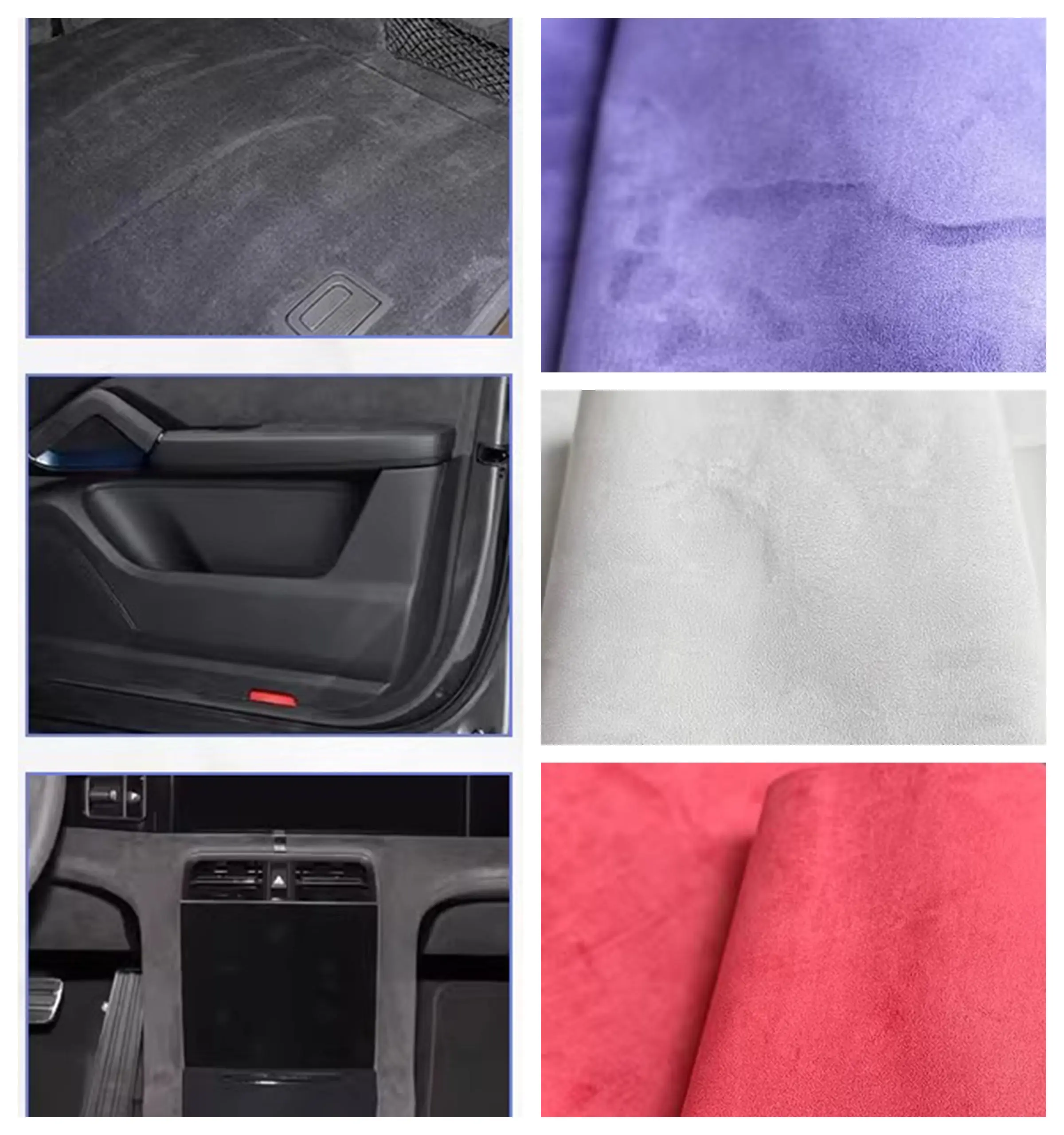 

Four-sided Elastic Suede Fabric By Half A Meter for Car Interior Furniture Background Box DIY Sewing Upholstery Cloth Black Red