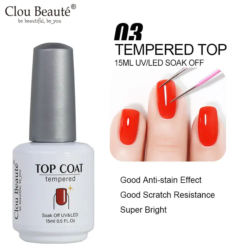 Clou Beaute 15 ml Rood Zwart Wit Groen Neon Gel Nagellak Base Top Coat Velvet Top 400 Kleuren Semi permanente Gel Nagellak
