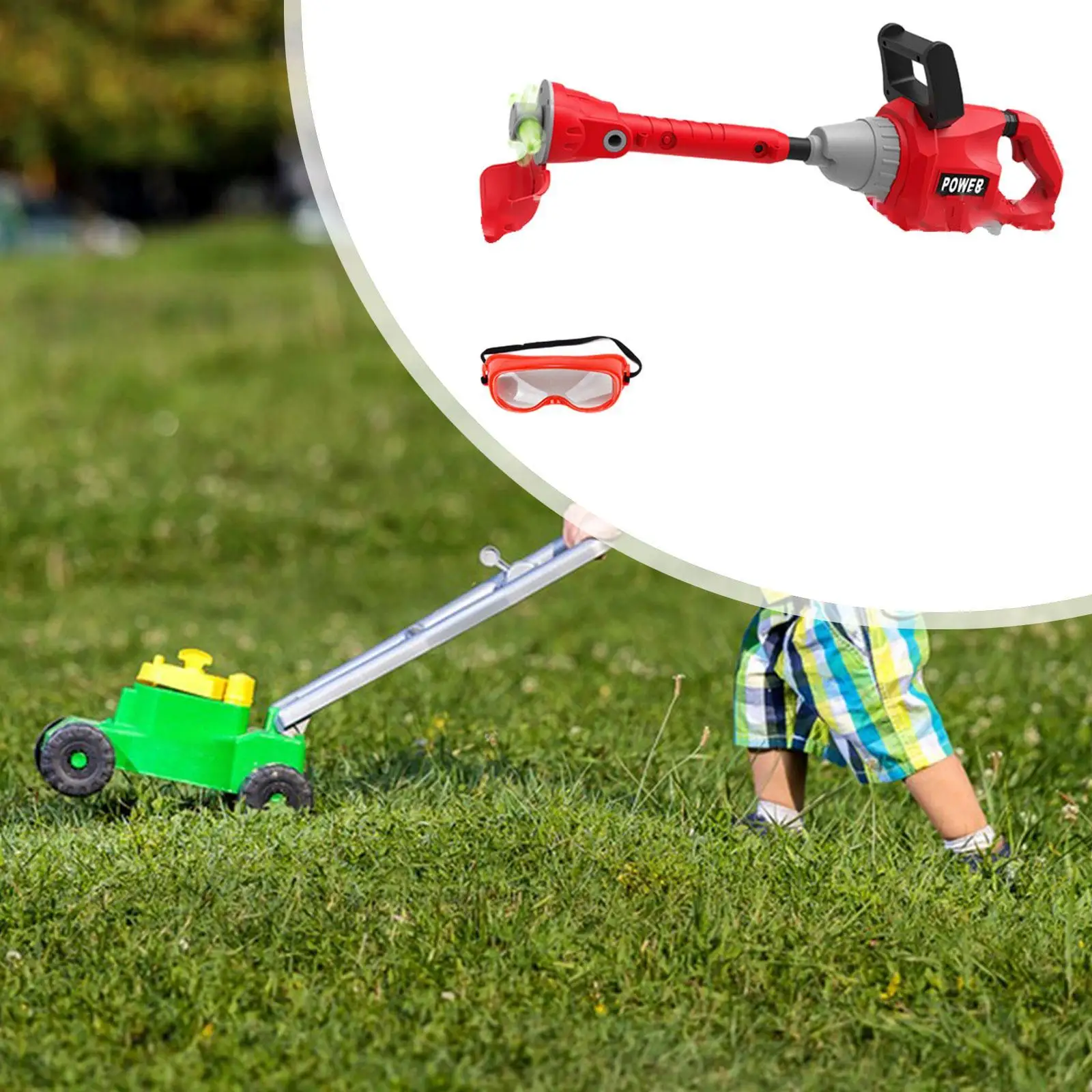 Kinder-Trimmer-Spielzeug, Spielzeug-Werkzeug, Rasentrimmer, Vorschule, Gartenarbeit, Kinder-Werkzeug, Kinder-Grasschneider-Spielzeug für Jungen und Mädchen ab 3–5 Jahren