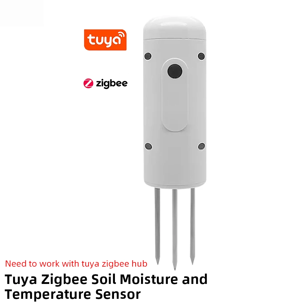 Tuya Zigbee Smart Water Valve Controller Sprinkler Druppelirrigatiesysteem en Tuya Zigbee Bodem Vocht-en Temperatuursensor