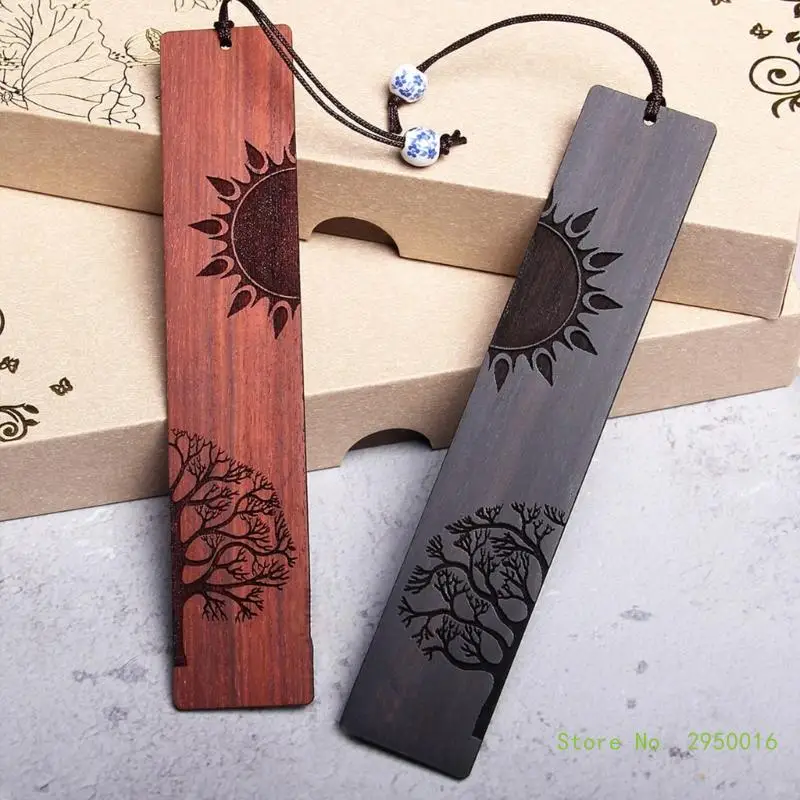 Bookmarks with Pendant, Handmade Wooden for Book Lover Page Markers Book Mark for Women Men and Students