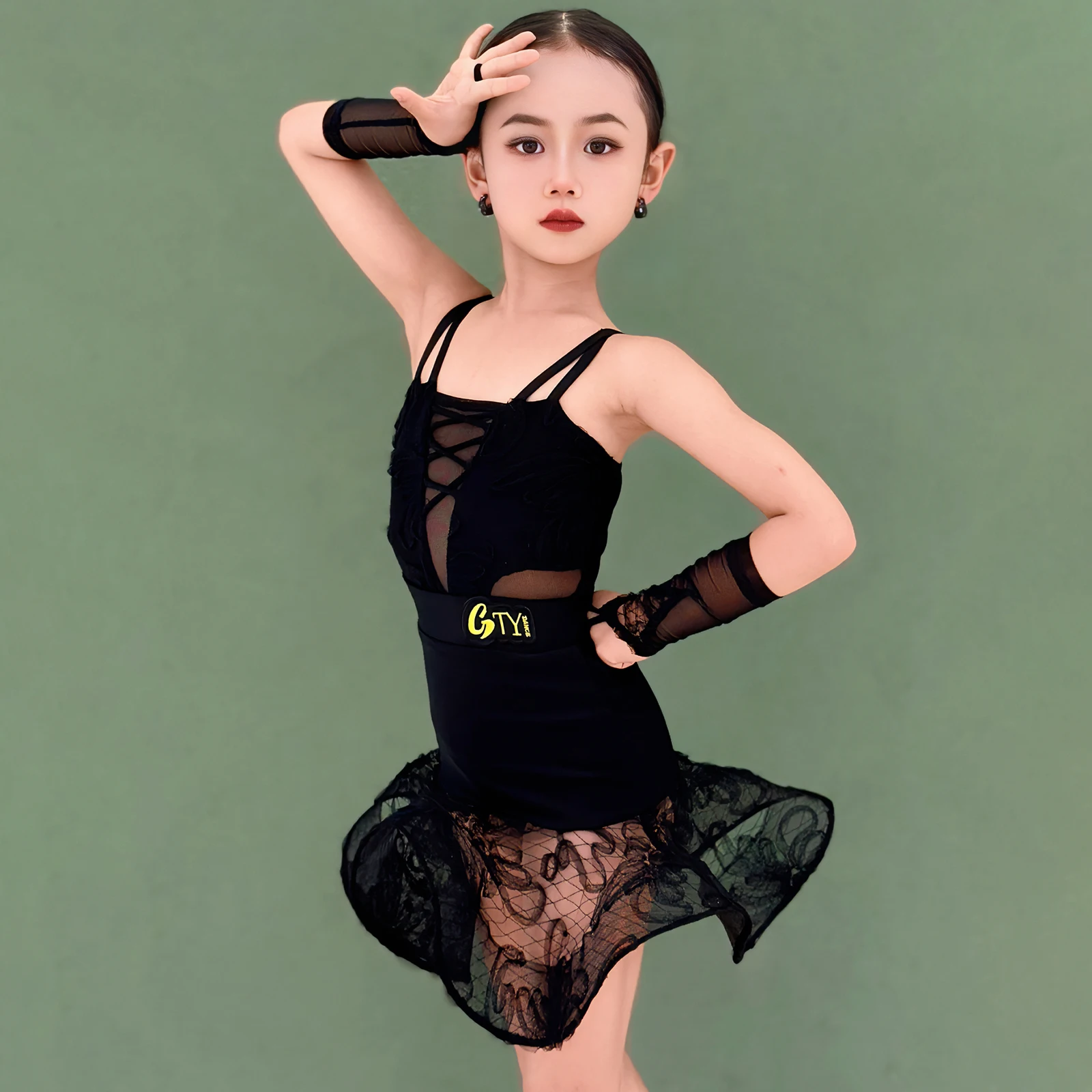 Summer Girls Latin Dance Professional Clothes Child Ballroom Dance Performance Dress Kids Performance Dancing Costumes SL13056