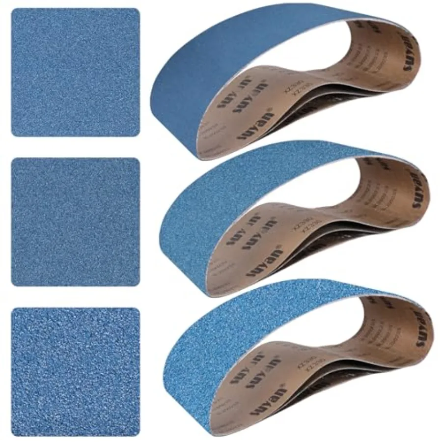

Sanding Belts 9 Pcs 3 Grits Sizes 3 Each of 80/120/150 Grits Heavy Duty Belt Sander Zirconia Belt Sander Paper for Wood Metal S