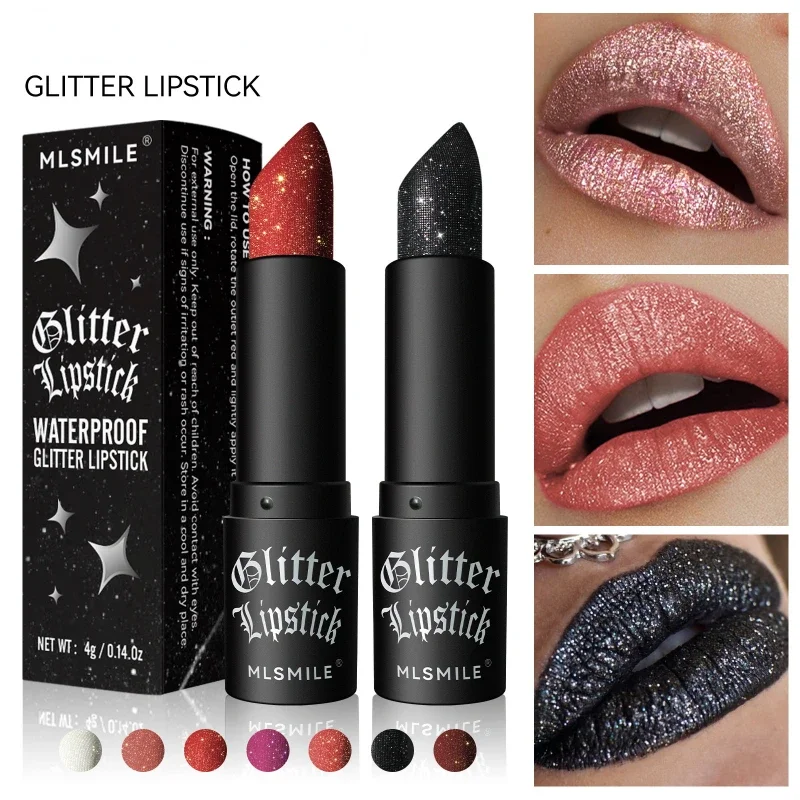 1 PC Sexy Shimmer Lipsticks 7 Kleuren Naakt Glitter Lippenstift Langdurige non-stick Cup Fluwelen Rode Zeemeermin waterdichte Lipsticks