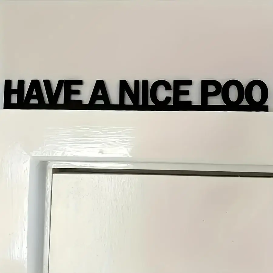 1/5/10/20/50/100pcs [Humorous Bathroom Sign] Humorous "HAVE A NICE POO" Wooden Door Sign - Retro Bathroom Decor, Rustic Style, B