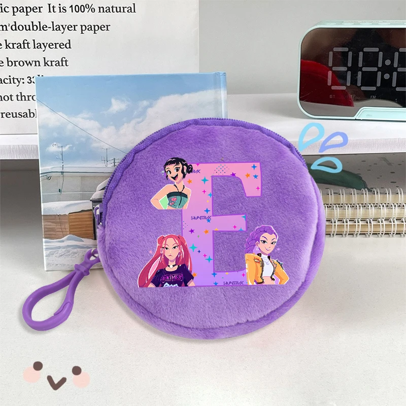 K-pop demon hunters kawaii moeda bolsa para crianças dos desenhos animados carta impressa saco de dinheiro meninos meninas cartão chave armazenamento mini bolsa presentes