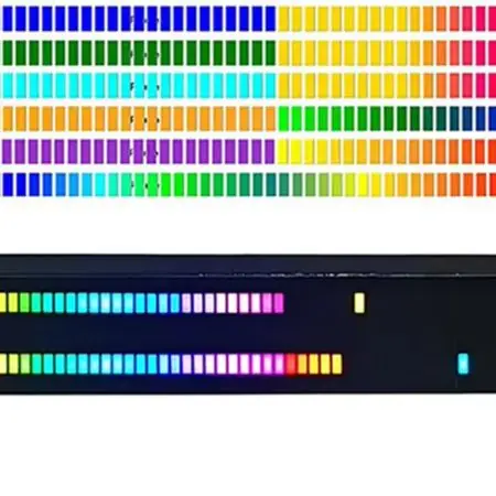 LED Music Level Indicator with 19 Color For Spectrum Display for Audio for visualizer for vu Meter with Input and Voice Control
