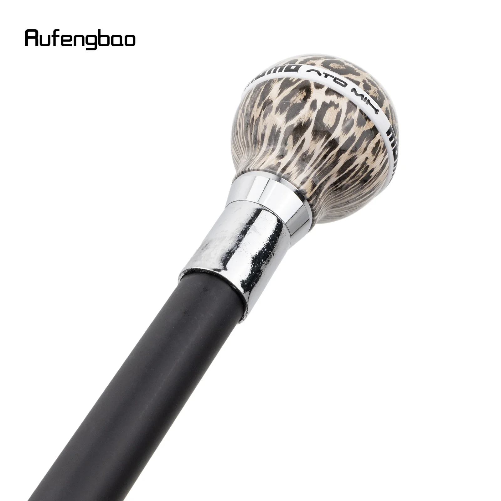 ليوبارد طباعة الجلود الكرة الفضة عصا للمشي موضة ديكور عصا للمشي شهم أنيقة تأثيري قصب Crosier 92 سنتيمتر