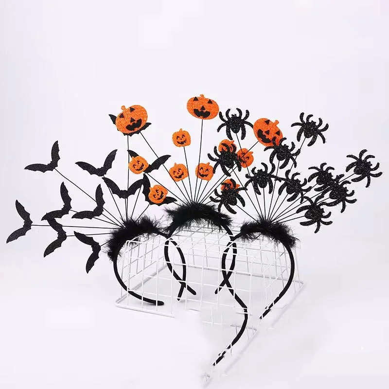 

1 шт., повязка на голову на Хэллоуин, повязка на голову с летучей мышью и пауком, персонализированное украшение для вечеринки, реквизит, забавные праздничные аксессуары для костюма тыквы для косплея