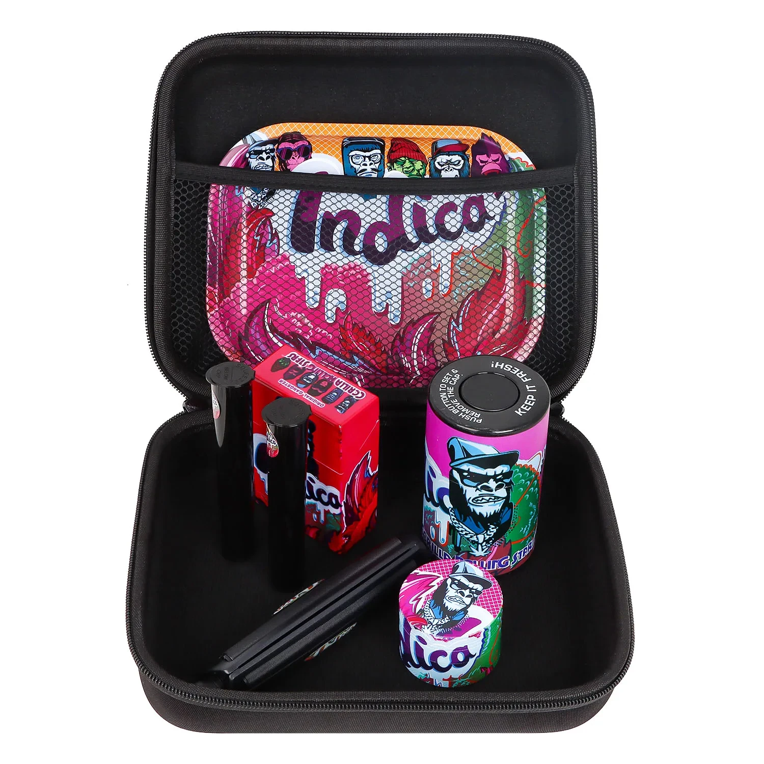 

12pcs Smell Proof Smoking Set Herb Grinder Tobacco Bag Kit Rolling Tray Stash Jar Cigaretts Rolling Machine Case Box Container