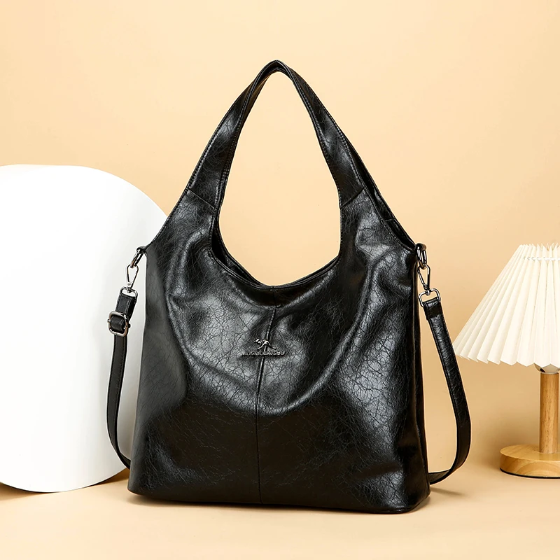 

High Quality Soft Leather Tote Bag Fashion Women Shoulder Messenger Bags Large Capacity Wear-resistant Bolsas Luxury Handbag Sac