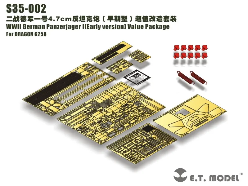 

ET Model S35-002 WWII German Panzerjager I(Early version) Value Package For DRAGON 6258 (No Tank)