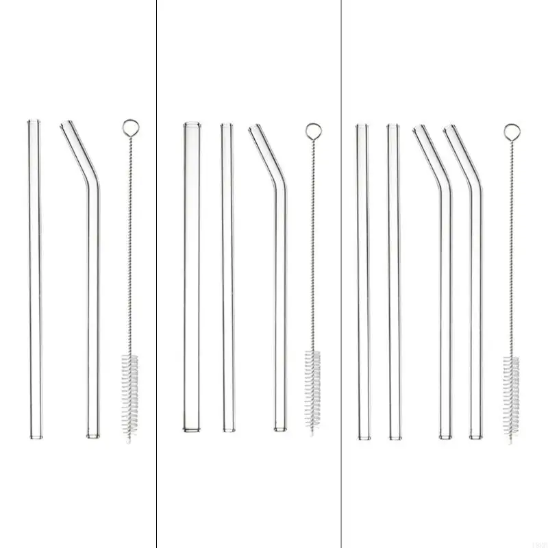 Multipurpose Glass Drinking Set Sipper Straw for Professionals and Adults