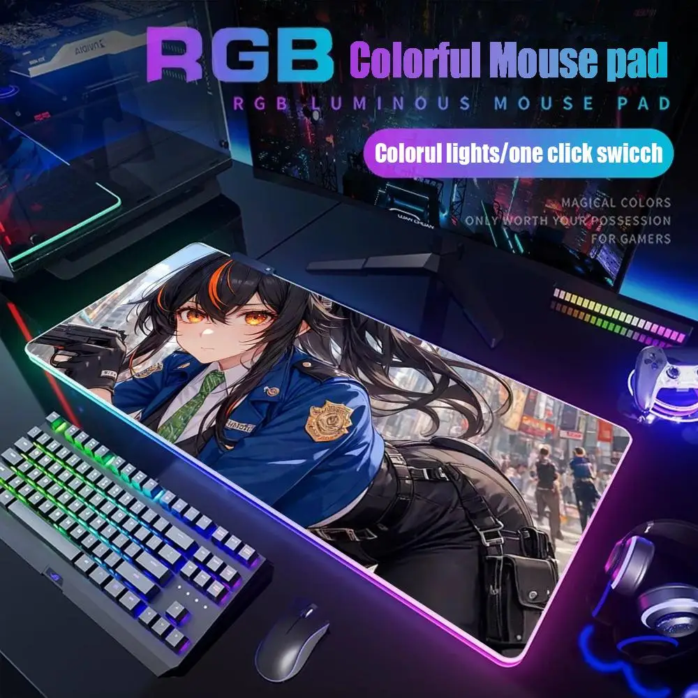 

Zenless Zone Zero Zhu Yuan Mouse Pad Game Rgb Desk Mat Back Light Led Mousepad Setup Accessories Deskmat Big Mousepad Backlight