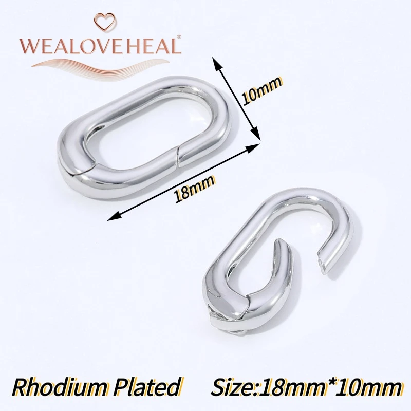 Hochwertige 18K vergoldete Messing-Karabinerhaken in Kreis-, Oval- und Herzform mit Druckverschluss für DIY-Schmuckherstellung. – Detail 38
