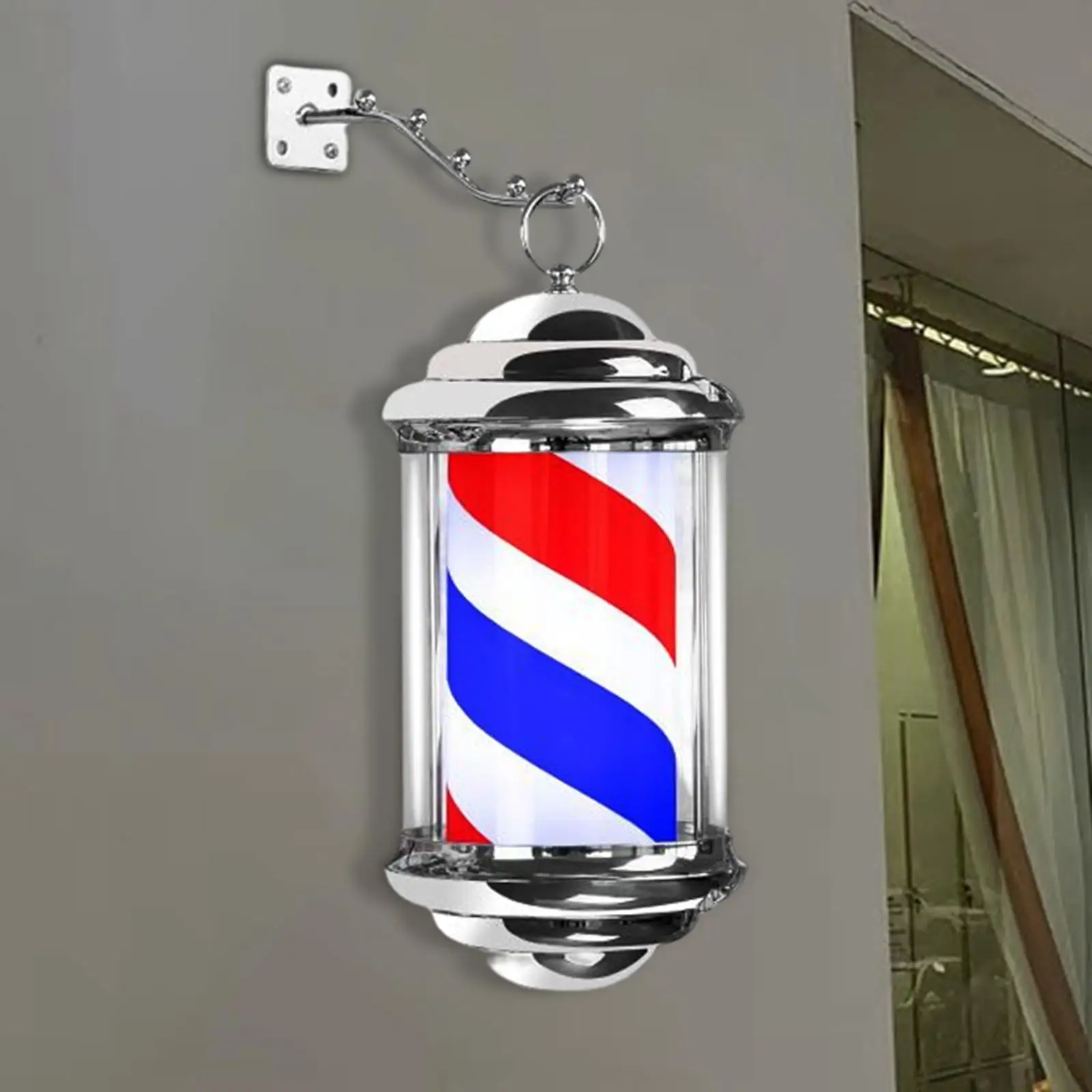 Barber Pole Light Rotating Hair Salon Shop Sign Light Stripe Lighting Classic LED Lamp for Beauty Salon Entrance Party Indoor