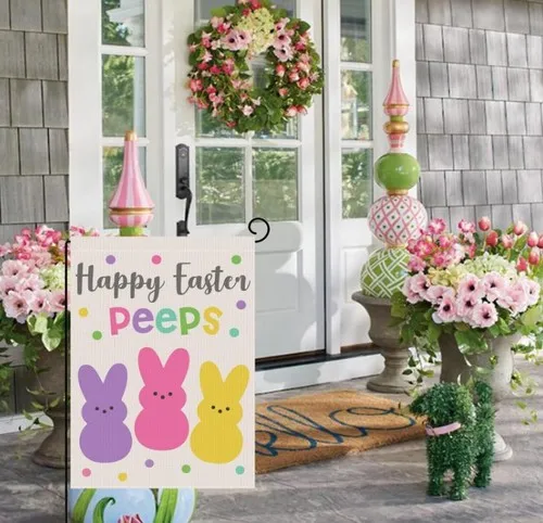 Welcome Easter Garden Flag 12X18 Inch Vertical Double Sided Happy Easter Peeps S YYZ