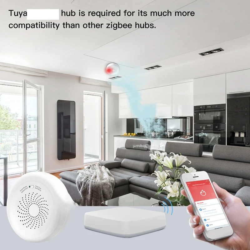 Smart Zigbee Gaslekdetector Brandbare Sensor Tuya Smart Home Smart Life Tuya App Afstandsbediening (EU-stekker)