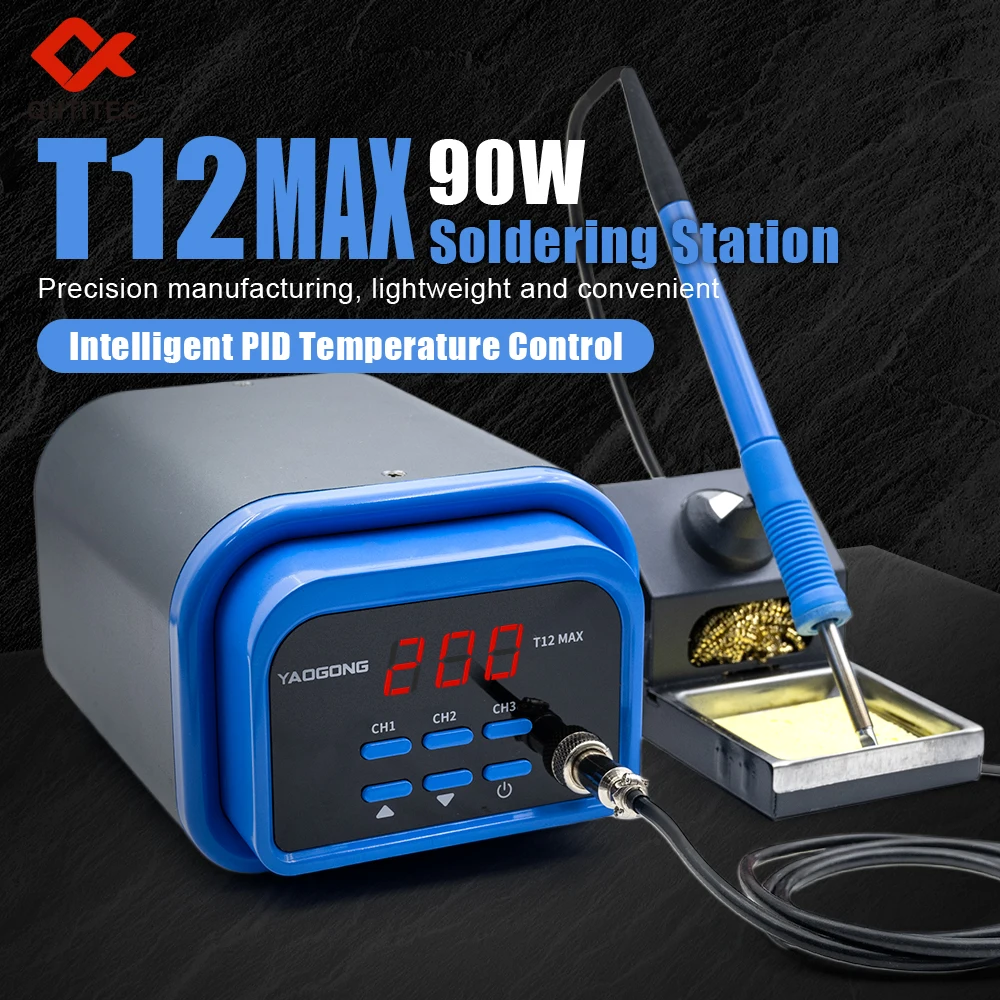 

T12MAX Soldering Station Intelligent Solder iron Anti-static 90W Constant Temperature Adjustable For Phone Welding Repair Tools