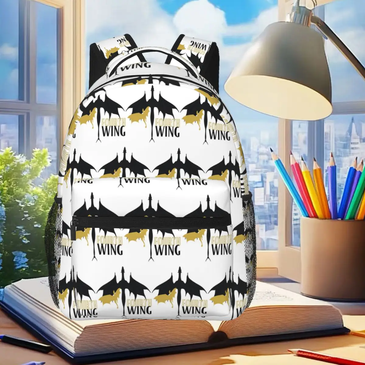 

Fourth Wing Backpack Student Boys Girls BookBag Kids School Bag Laptop Shoulder Bags for Men Women