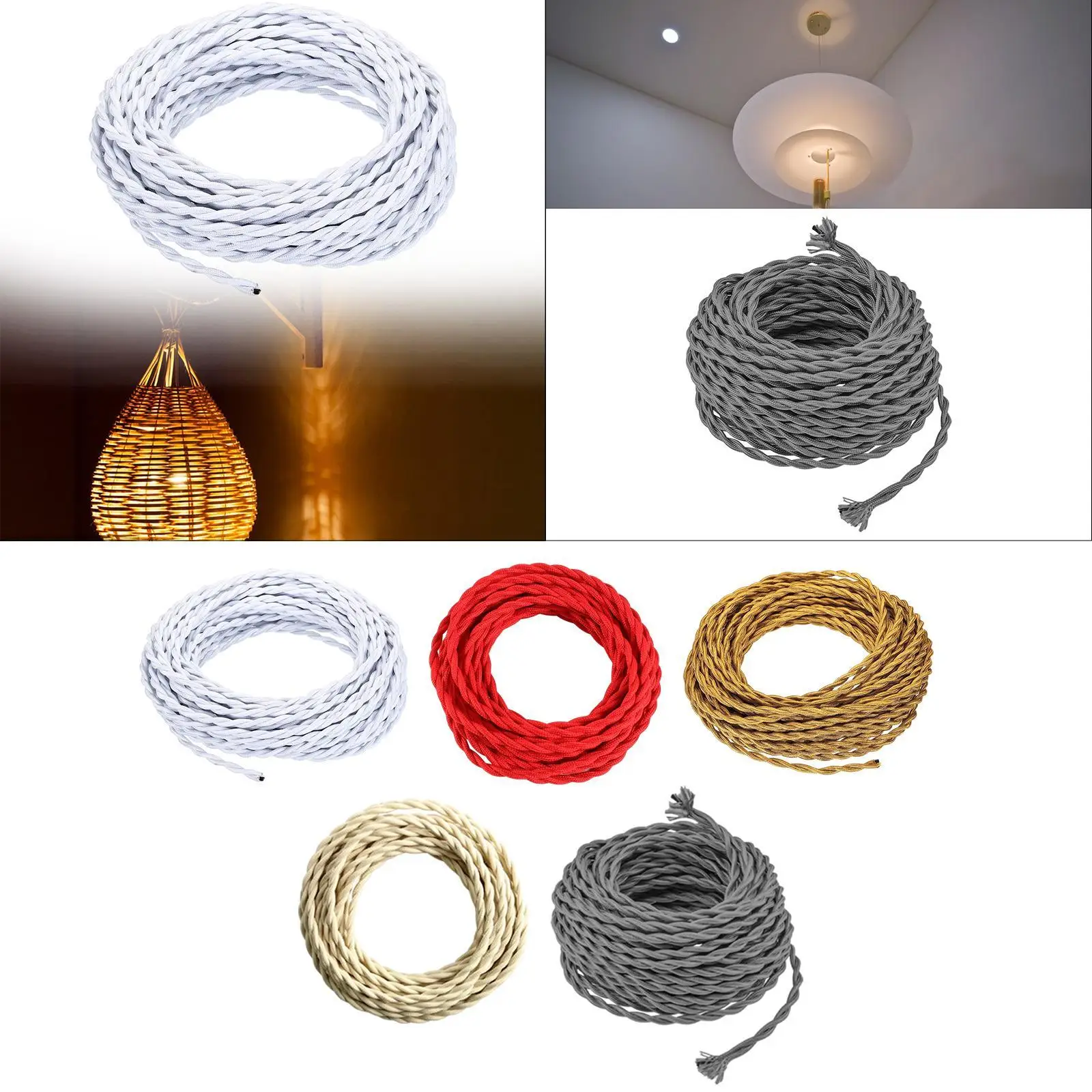 Cable de luz colgante DIY 5M Cable de lámpara retro para dormitorio industrial granja