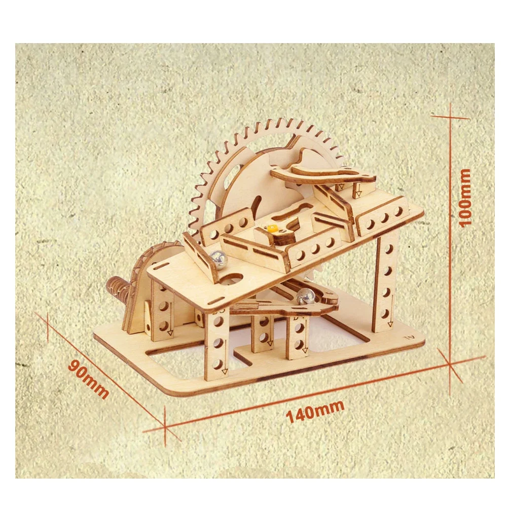 Rompecabezas de madera 3D para correr, juego de modelos de construcción para adolescentes y adultos, laberinto de bolas de hierro mecánico, regalo