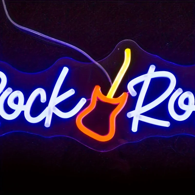 Vibrant RockRoll Neon LED Sign Add Lively Touch to Music Bars Restaurants Cafes Bedroom or Living Room Wall Decoration with neon