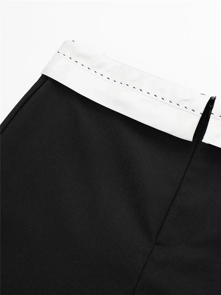 Faionable Pantaloni casual con risvolto allentato per donna Pantaloni ort sottili regolari stagione primaverile Altro materiale 00%