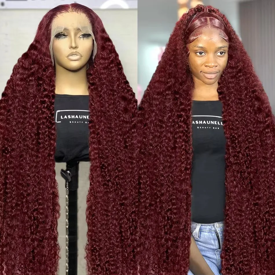 Wigirl 250% Reddish Brown Deep Wave Transparent Lace Front Wigs Pre Plucked 13x4 13x6 Curly Lace Front Wigs Human Hair For Women