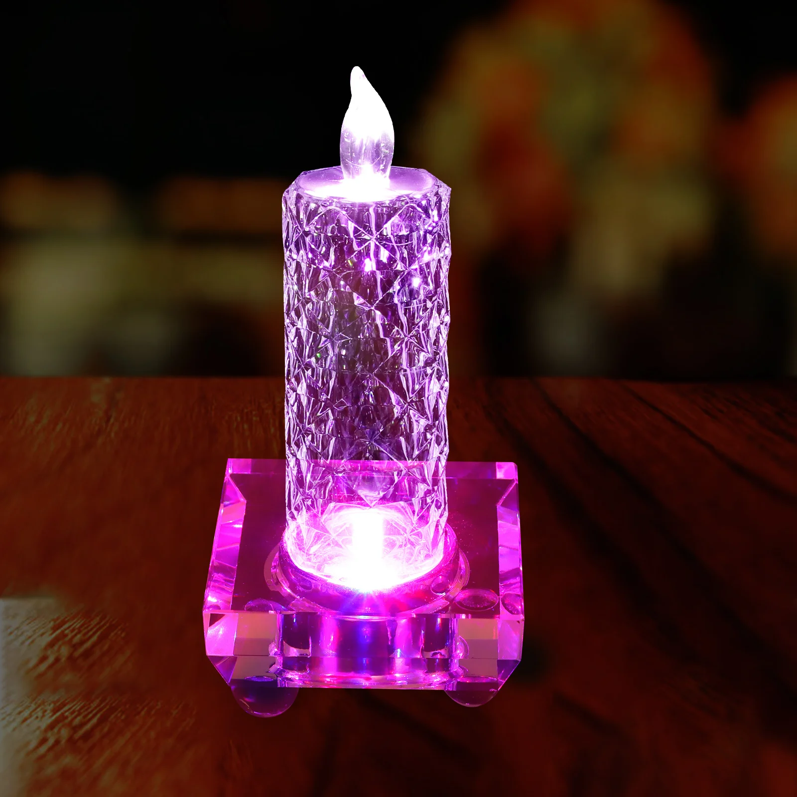 

LED Light Base Crystal Display Stand Square Glowing USB Powered for Crystal Art Glass Resin Jewelry Home Decoration